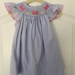 Petit Bebe smocked crab dress 6 months